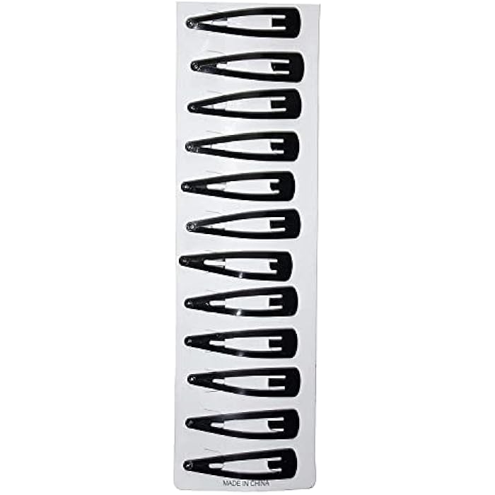 Hair clips set of 12 pcs tic tacs for women - black